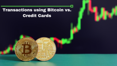 Transactions using Bitcoin vs. Credit Cards